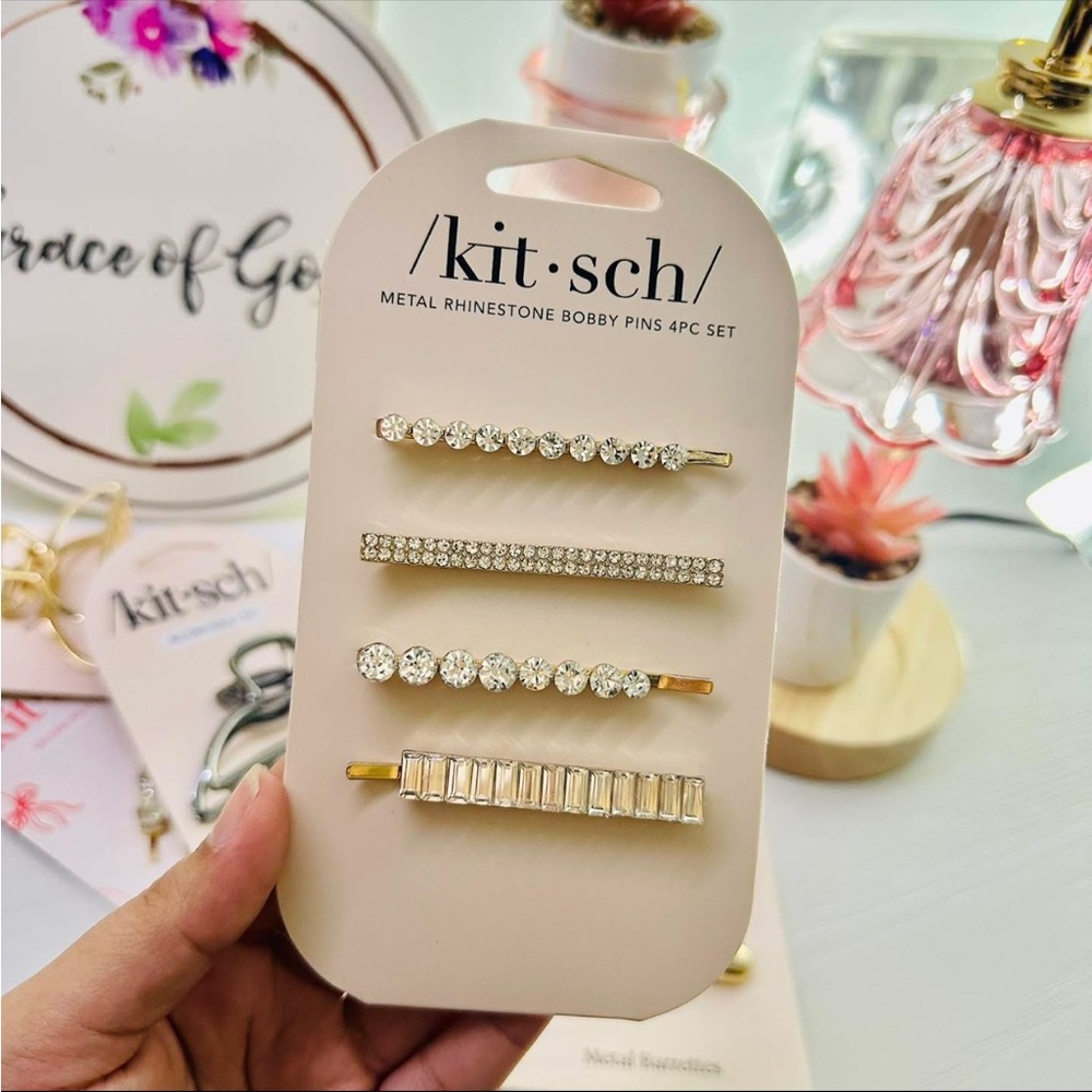Kitsch Gold and Silver Rhinestone Hair Pins